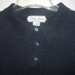 Poeta Moda Italy Men's Blue Gray Silk & Cashmere Sweater Size L Old Money
